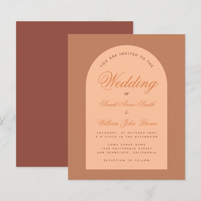 Arranjo de Casamento Simples Caligrafia Convite Ma (Frente/Verso)