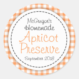 Arrasto redondo preserva etiqueta laranja de comid