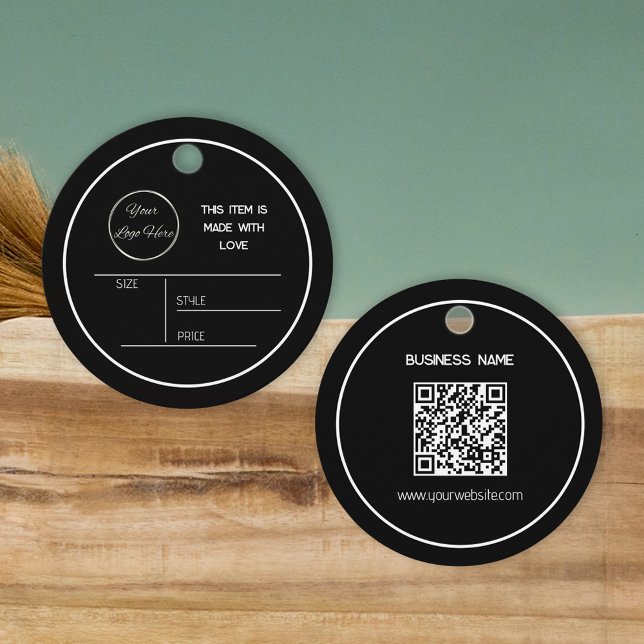 Arredondar preto com etiqueta de suspensão do logo (Criador carregado)