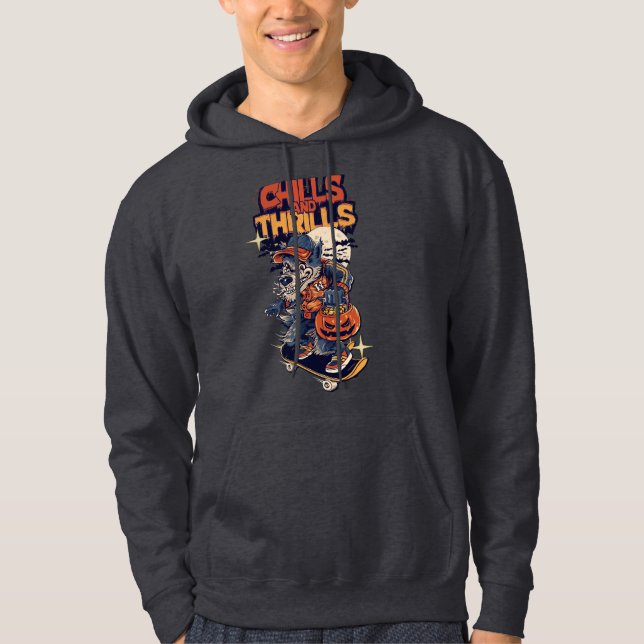 Arrepios e Emoções Camiseta de Halloween de Lobiso (Frente)
