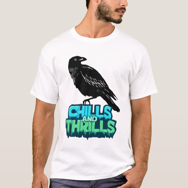 Arrepios e emoções Raven Spooky Camisa do Hallowee (Frente)