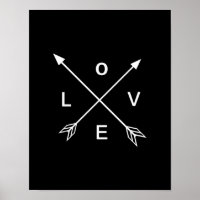 Arrow Black and White Poster Wall Art