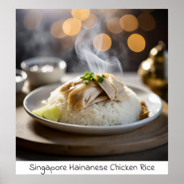Arroz-Galinha de Singapura-Hainanese - Impressão d