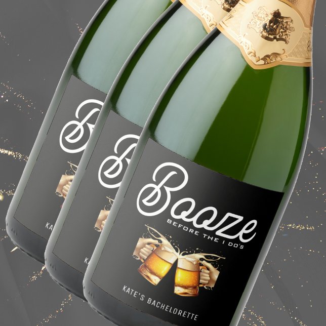 Arrume antes da Festa de solteira do Solteiro (Booze Before I Do's Bachelor Bachelorette Party Sparkling Wine Label
)