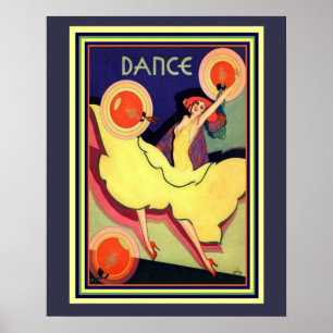 Art Deco Albert Vargas "Dança" 16 x 20 Poster
