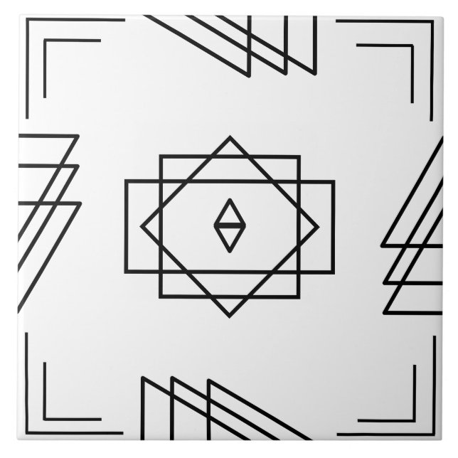 Art Deco Azulejo Geométrico Cerâmico (Frente)