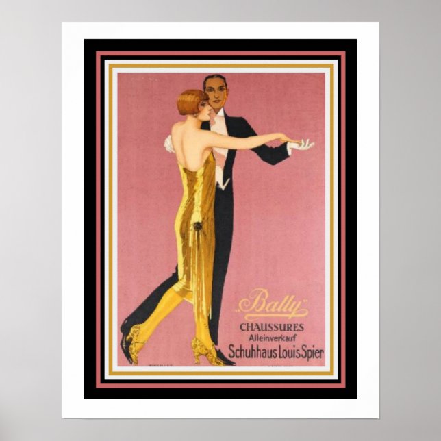 Art Deco, "Bally Chausacks", Poster 16 x 20 (Frente)