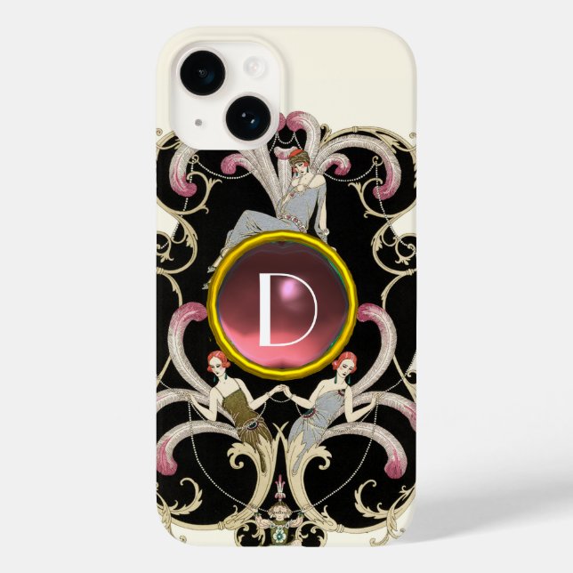 ART DECO BEAUON FASHION PINK GEMSTONE MONOGRAMA (Verso)
