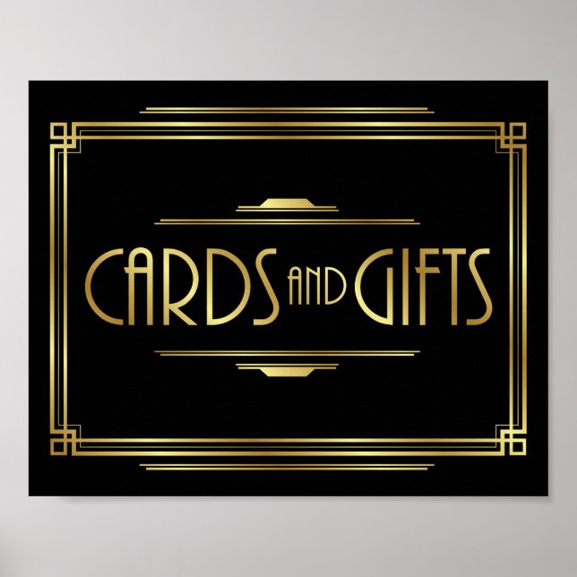 Art Deco CARDS e Impressão de Sinal GIFTS (Frente)
