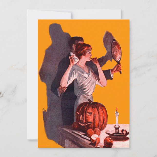 Art Deco Casal Espelho Jack O Lanterna Pumpkin (Frente)