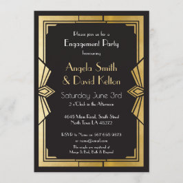 Art Deco Casamento Convites Noivado Gatsby