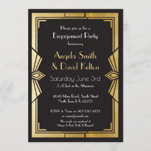 Art Deco Casamento Convites Noivado Gatsby