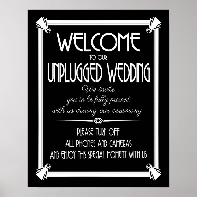 Art Deco casamento desplugado GATSBY impressão (Frente)