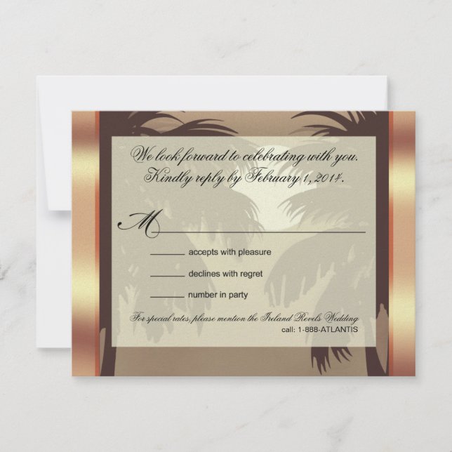 Art Deco Champanhe ICE Metálico Falso Vellum RSVP (Frente)