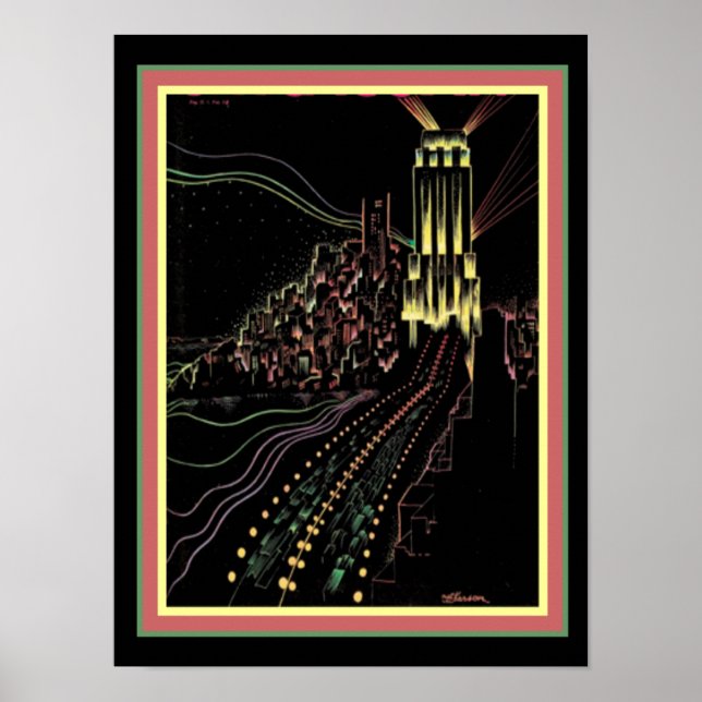 Art Deco Chicago Poster 12 x 16 (Frente)