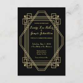 Art Deco Convite de Casamento 1920 Gatsby