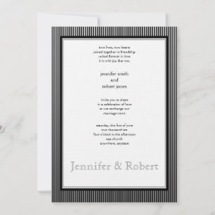 Art Deco Convite para Casamento Elegante de Stripe