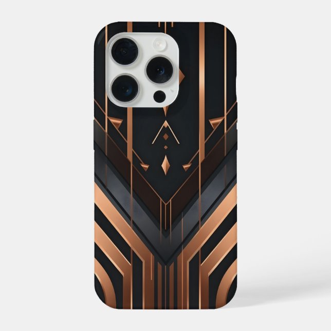 Art Deco Copper & Silver Geometric Design (Verso)