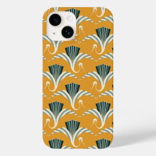 Art Deco Crane - fundo amarelo