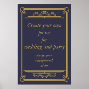 Art Deco crie seu próprio casamento ou poster de f