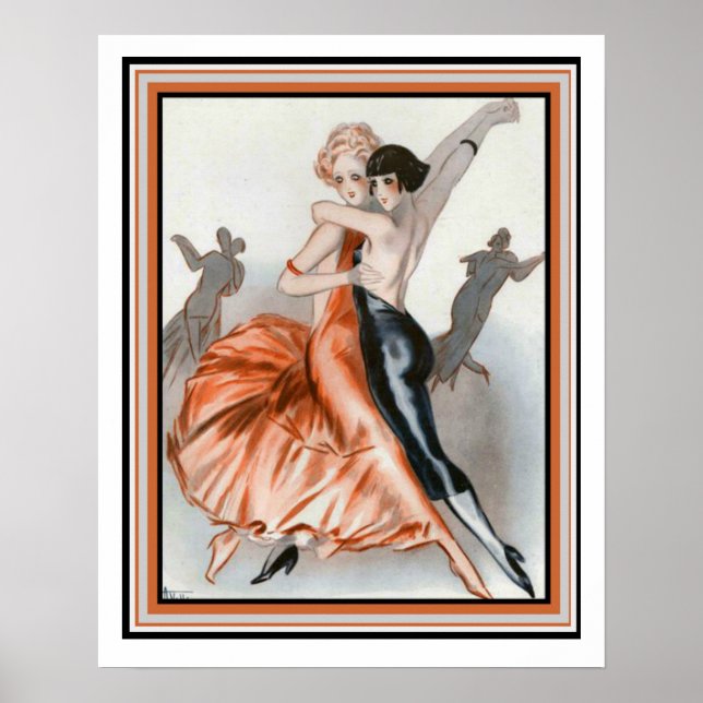 Art Deco "Dance Le Deux" 16 x 20 Poster (Frente)