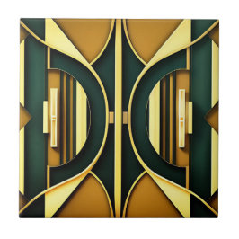 Art Deco Deep Emerald e Azulejo Dourado