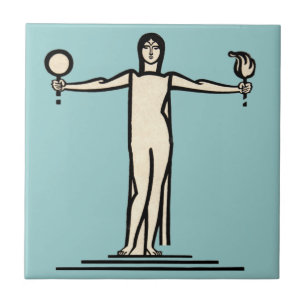 Art deco do francês do vintage do azulejo do