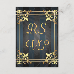 Art Deco Dourado Filigree Black Rsvp