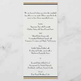 Art Deco Dourado Menu de Casamento Posh