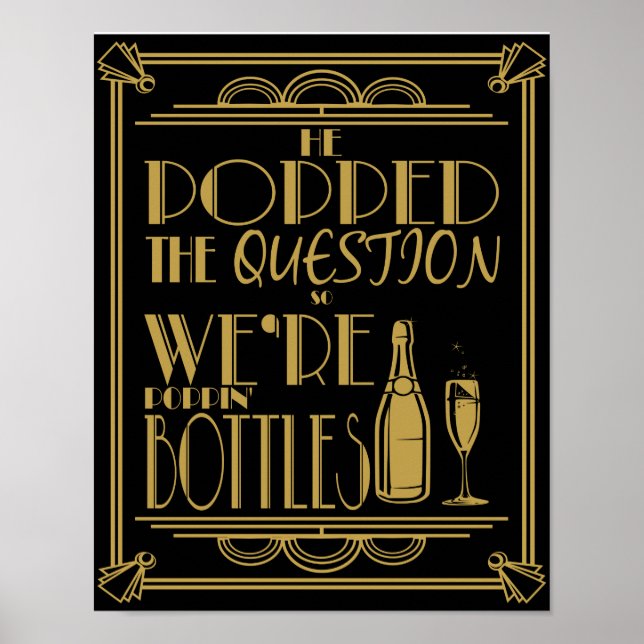 Art Deco "Ele Pop da pergunta" Impressão (Frente)