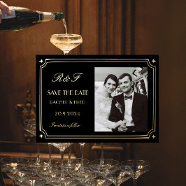 Art Deco Elegante Preto Dourado Clássico dos Anos 