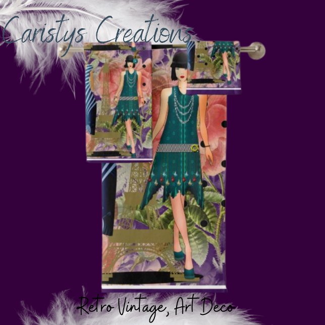 Art Deco Flappers Bath Toalha (Criador carregado)