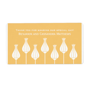 Art Deco Floral Etiquetas de casamento, Coral