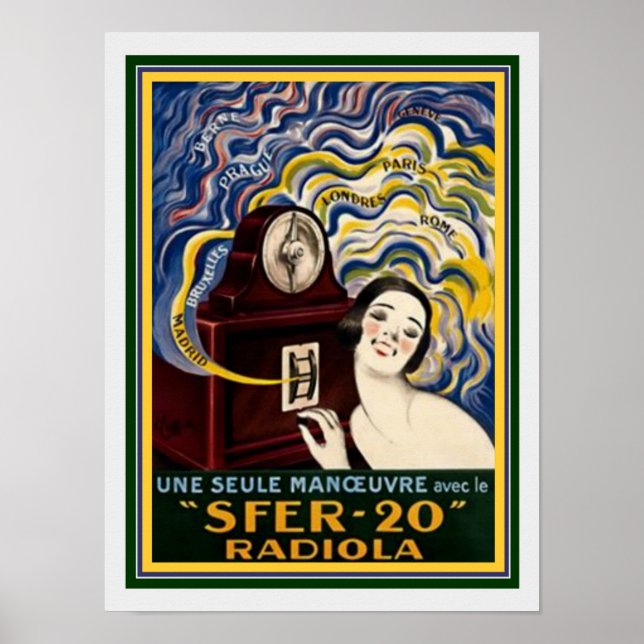 Art Deco French Radiola Poster 12 x 16 (Frente)