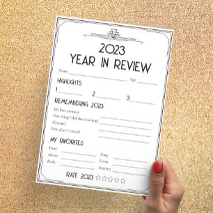 Art Deco Gatsby Ano Novo Festa Ano Ano no Cartão d