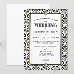 Art Deco Gatsby Convite Geométrico para Casamento