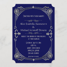 Art Deco Gatsby Estilo Casamento Convite Kari 1