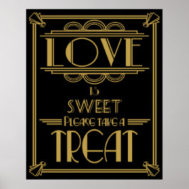 Art Deco Gatsby estilo "O amor é doce" impressão