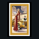 Art Deco Glamor Girl Poster<br><div class="desc">Este poster capta a relíquia e o glamour da Arte Deco. Poster medidas 13 x 19.</div>