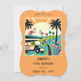 Art Deco Golf 50º Convite de aniversário