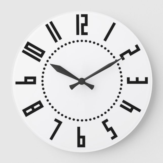 Art Deco - grande relógio de parede redonda (Frente)