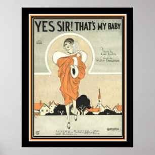 Art Deco Irving Berlin Sheet Music Impressão 16 x