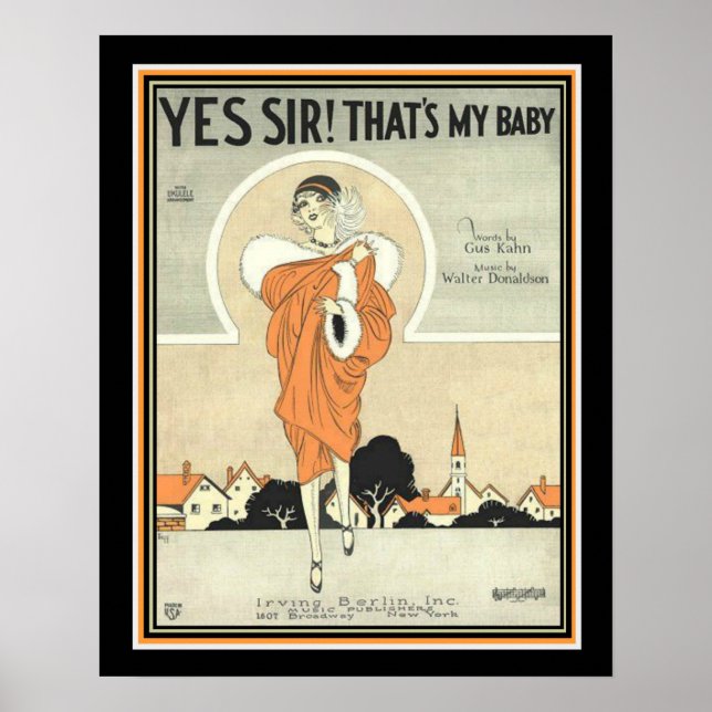 Art Deco Irving Berlin Sheet Music Impressão 16 x  (Frente)