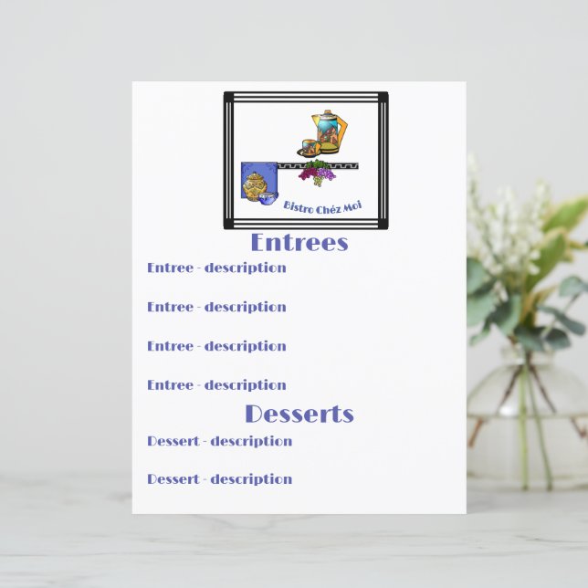 Art Deco Kitchen Bistro Personalizado (Em pé/Frente)