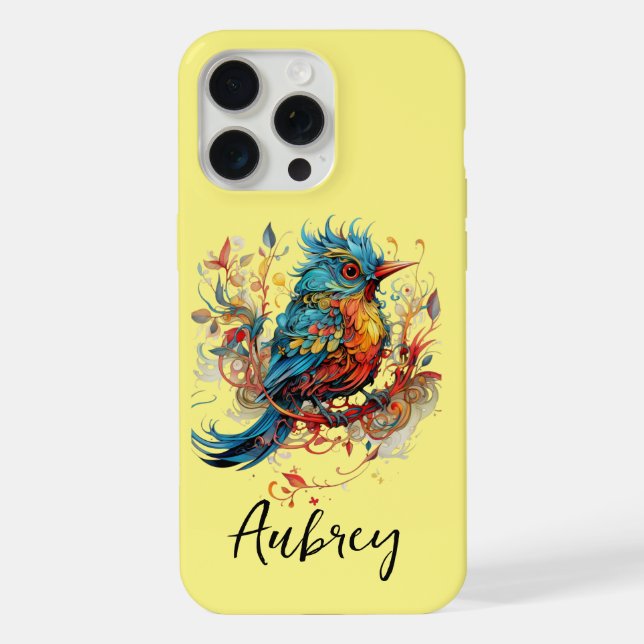 Art Deco Laranja Pássaro Amarelo (Verso)