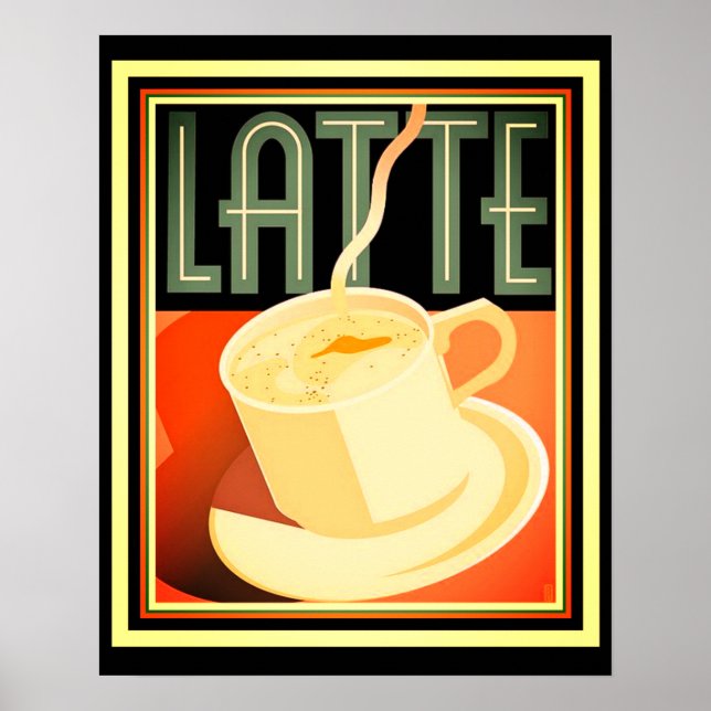 Art Deco Latte Poster 16 x 20 (Frente)