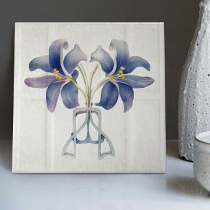 Art Deco Lilly Wall Decor Art Nouveau Azulejo cerâ