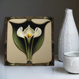 Art Deco Lilly Wall Decor Art Nouveau Azulejo cerâ