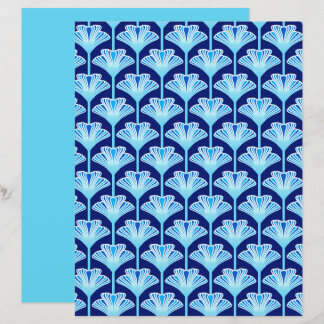 Art Deco Lily, Cobalt Blue, Aqua e White