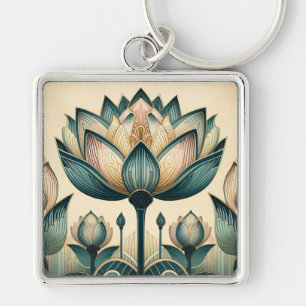 Art Deco Lotus Chaveiro